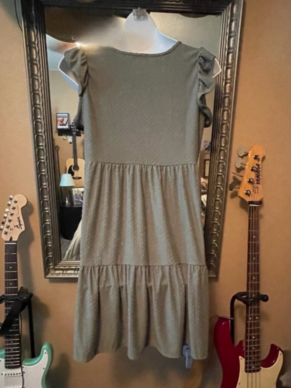 Heimish Green Butterfly Short Sleeve Swiss Dot Tiered Mini Dress NWOT PLUS - Picture 5 of 17